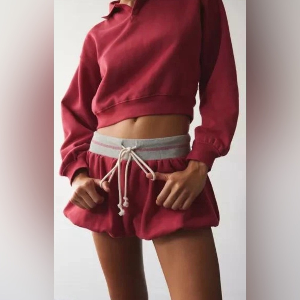 Out from under UO|Maya prep mini bubble skort in burgundy & gray,size XL•••NWT